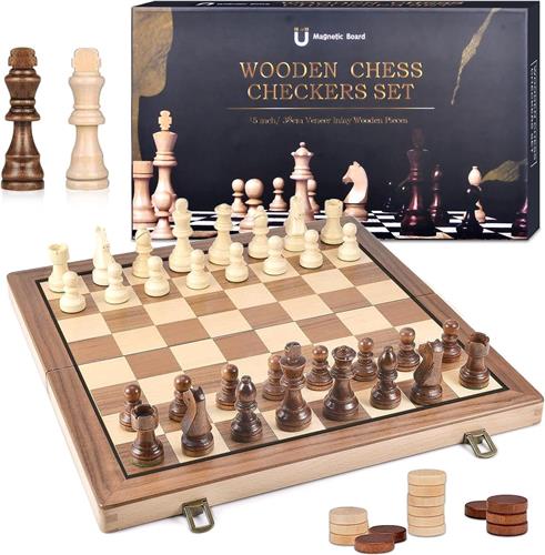 Solacis Magnetisch schaakspel - Magnetisch schaakbord - Reis schaakspel - Schaken - Schaakspel - Must have!