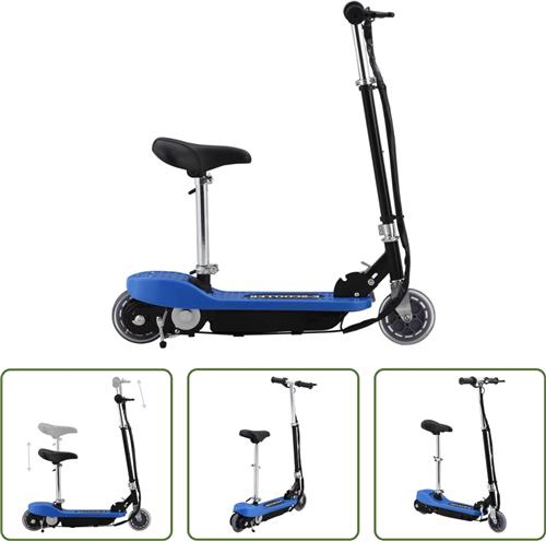 The Living Store Elektrische Step - Kinderen - 120W - 12 km/u - Inklapbaar - Blauw/Zwart - 74 x 36 x 86 cm