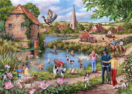 House of Puzzles Doggy Paddle - 1000 Piece Jigsaw Puzzle
