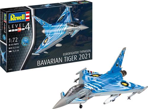 1:72 Revell 63818 Eurofighter Typhoon - Bavarian Tiger 2 - Model Set Plastic Modelbouwpakket