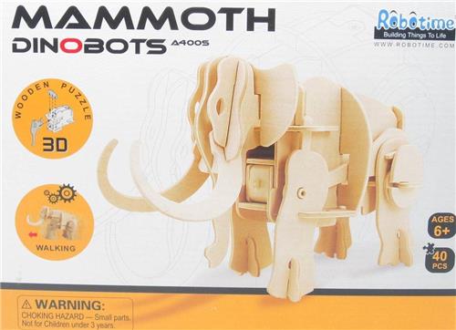 Lopende 3D Mammoet Houten Puzzel