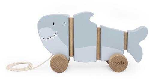 Trixie Houten Waggel Trekspeeltje Mr. Shark  FSCÂ® Hout  Houten Trekdier voor Peuters