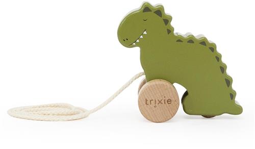 Trixie Klein Houten Trekspeeltje Mr. Dino  Trekdier voor Peuters vanaf 12 Maanden