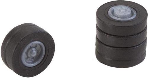 Faller - 4 banden en velgen voor N-vrachtwagen - modelbouwsets, hobbybouwspeelgoed voor kinderen, modelverf en accessoires