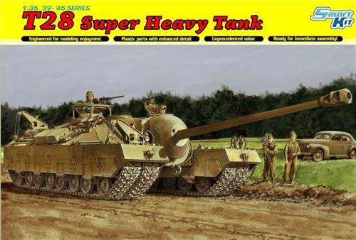 Dragon Modelbouwpakket Militaire voertuigen - 6750 T28 Super Heavy Tank WWII - Amerikaanse Superzware Tank Plastic - 1:35 - Modelbouw