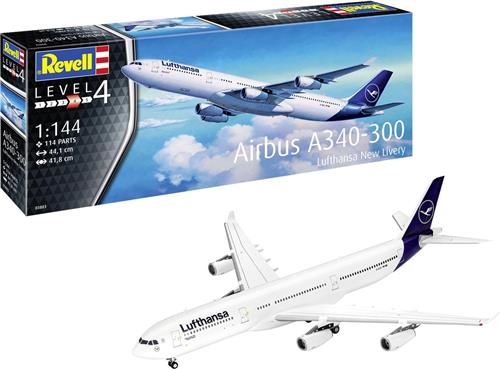 1:144 Revell 03803 Airbus A340-300 Lufthansa New Livery - Vliegtuig Plastic Modelbouwpakket