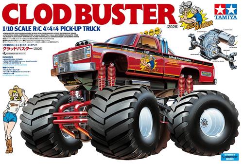 Tamiya Modelbouwpakket Militaire voertuigen - 58762 RC Monster Truck - Clod Buster 4x4x4 Pick-up Truck 2026 - 4WD- en 4WS-chassis RC Plastic - 1:10 - Modelbouw