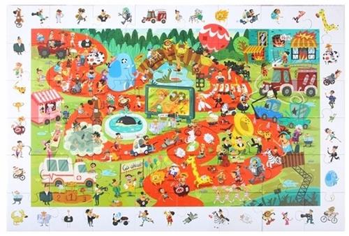 Houten Puzzel met Educatief Spel - 48 Stukjes voor Kinderen