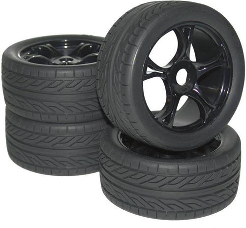 Reely 1:8 Buggy Complete wielen Street 5-spaaks Zwart 4 stuk(s)