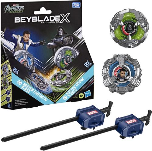 Beyblade X en Marvel-collab Doctor Doom 0-80LO vs. Mister Fantastic 9-65A