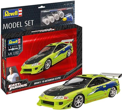 1:25 Revell 67691 Fast & Furious Brian's 1995 Mitsubishi Eclipse - Model Set Plastic Modelbouwpakket