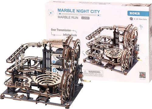 Robotime Marble Night Puzzel - 3D Puzzel - Interactieve Puzzel - Met Knikkerbaan - 294 Delig -