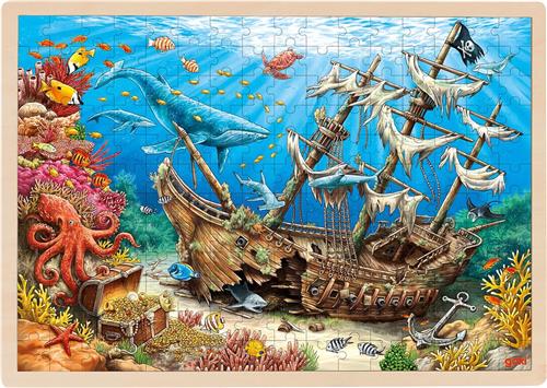 Puzzel: GEZONKEN SCHIP Sante Elena 46,5x33x1cm, 192-delig, hout, 4+