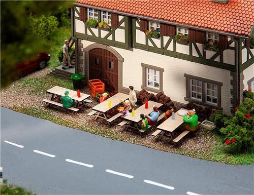 Faller - 4 Picnic benches - FA180304 - modelbouwsets, hobbybouwspeelgoed voor kinderen, modelverf en accessoires