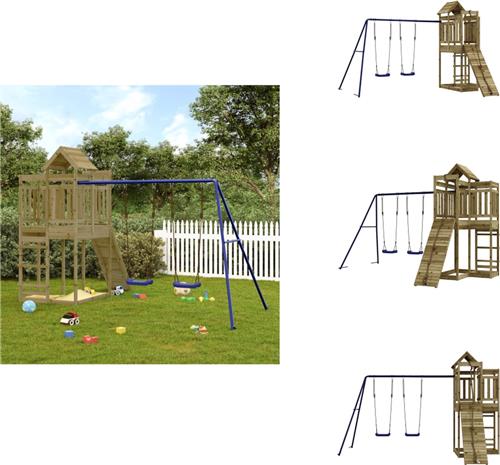 vidaXL Speelhuis - Speelhuizen - Buitenspeelsets - Speelset - Speelhuis geïmpregneerd grenenhout