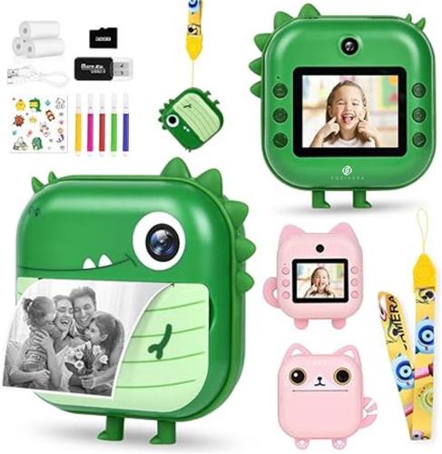 Equivera Kindercamera met Foto Printer - Kindercamera - Printcamera - Digitale Camera Kinderen - Speelgoed Camera