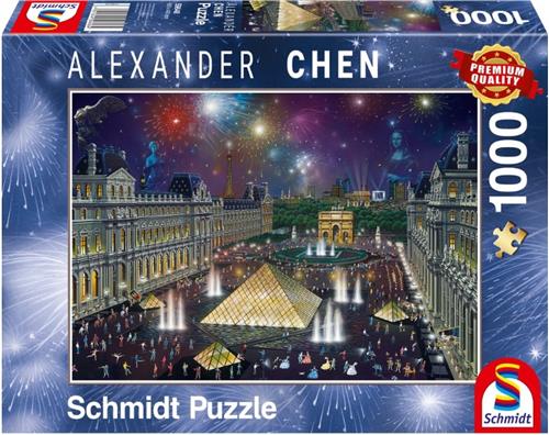 Vuurwerk bij het Louvre, 1000 stukjes Puzzel