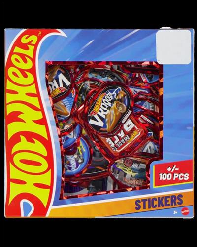 Mattel Hotwheels stickers - 100+ zelfklevend - holografisch en gekleurd - auto's - geschenkdoosje hot wheels