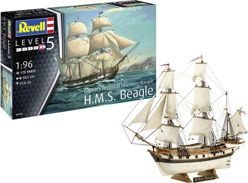 1:96 Revell 05458 H.M.S. Beagle -Darwin's Historical Discovery Barque - Schip Plastic Modelbouwpakket