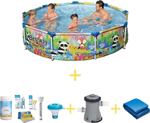 Bestway Zwembad - Steel Pro - Dieren - 274 x 66 cm - Inclusief WAYS Onderhoudspakket, Filterpomp & Grondzeil
