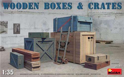 1:35 MiniArt 35581 Wooden boxes & Crates Plastic Modelbouwpakket