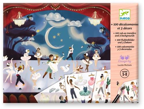 Djeco | + 100 Transferstickers En 3 Grote decors Jonge Balletdansers Van De Opera