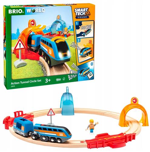BRIO Smart Tech Sound Actie Tunnel Cirkelset - Houten Treinbaan