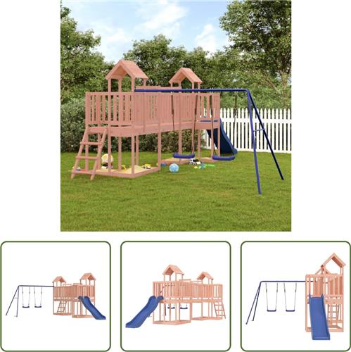 The Living Store Speeltoestel - Speeltorens met brug - Massief douglashout - 356 x 589 x 214 cm