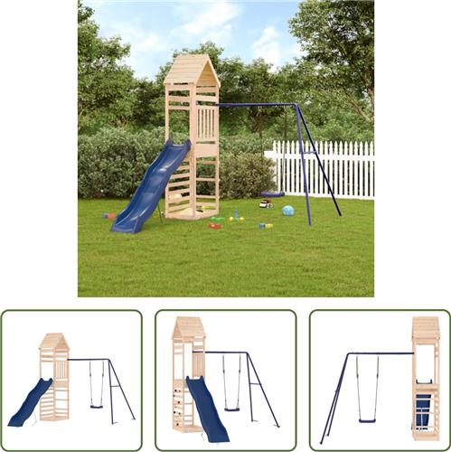 The Living Store Speeltoestel - Houten - Multi-activiteitencentrum - 245x362x264 cm - Massief grenenhout