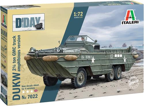 1:72 Italeri 7022 DUKW 2 1/2 ton GMC truck amphibious version D-Day 80th Anniversary Plastic Modelbouwpakket