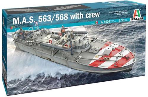1:35 Italeri 5626 M.A.S. 563/568 Boat with Crew Plastic Modelbouwpakket