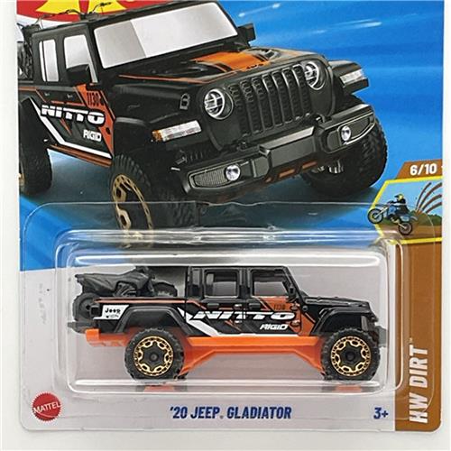 HOT WHEELS '20 JEEP GLADIATOR NITTO BLACK/ORANGE 130/250 1:64 HW DIRT 6/10 SHORD CARD