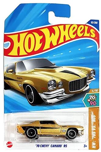 HOT WHEELS '70 CHEVY CAMARO GOLD 53/250 HW '70 VS.'90S 4/10 LONG CART