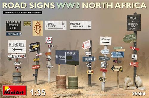 Miniart - Road Signs Wwii N. Africa 1:35 (1/20) * - MIN35604 - modelbouwsets, hobbybouwspeelgoed voor kinderen, modelverf en accessoires