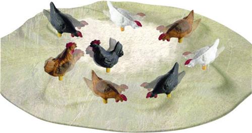 Viessmann Modelltechnik 1528 H0 8 kippen en hanen figuren Staand