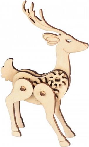 Bouwpakket 3D Houten Puzzel Hert Mechanisch