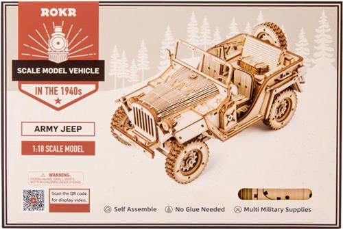 modelbouwpakket Army Jeep 18,9 cm hout 369-delig