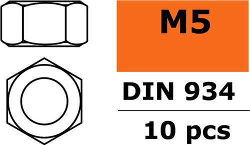 Revtec - Zeskantmoer - M5 - Gegalvaniseerd staal - 10 st
