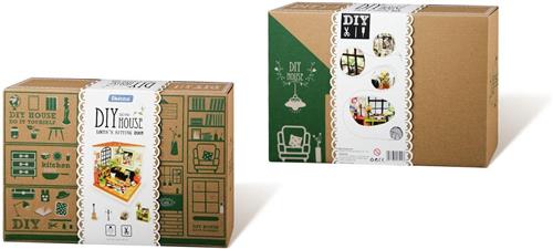 Robotime Locus' Woonkamer DG106 - Houten modelbouw - Poppenhuis met LED licht - DIY