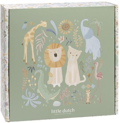 Little Dutch Knutseldoos met safarithema - Safari - Met waskrijt, stickers, stempels, foamklei en veel meer- Knutselen - Speelgoed kinderen - Voor meisjes en jongens - Vanaf 3 jaar