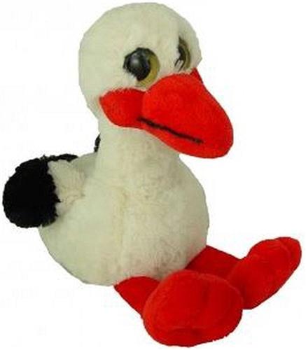 Pluche ooievaar knuffel 18 cm
