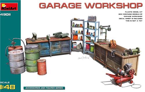 1:48 MiniArt 49011 Garage Werkplaats voor Diorama Plastic Modelbouwpakket