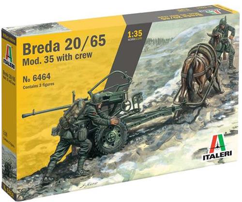 1:35 Italeri 6464 Breda 20/65 Mod. 35 with Crew Plastic Modelbouwpakket