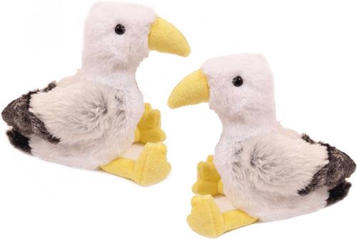 Pia Soft Toys Knuffeldier Meeuw - 2x - zachte pluche stof - premium kwaliteit knuffels - Vogels - 20 cm - Meeuwen