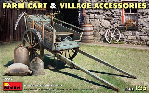 1:35 MiniArt 35657 Farm Cart and Village Accessoires Plastic Modelbouwpakket