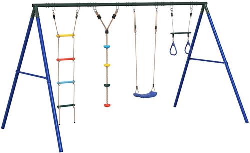 vidaXL - Schommelset - met - schommel, - trapeze, - ladder - en - klimtouw