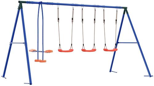 vidaXL - Buiten - Schommelset - Meerkleurig - Staal - en - PE