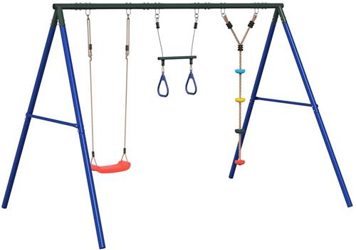 vidaXL - Schommelset - met - schommel, - trapeze - en - klimtouw - met - schijven
