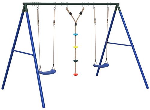 vidaXL - Schommelset - met - schommels - en - klimtouw - met - schijven