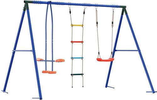 vidaXL - Buiten - Schommelset - Meerkleurig - Staal - en - PE